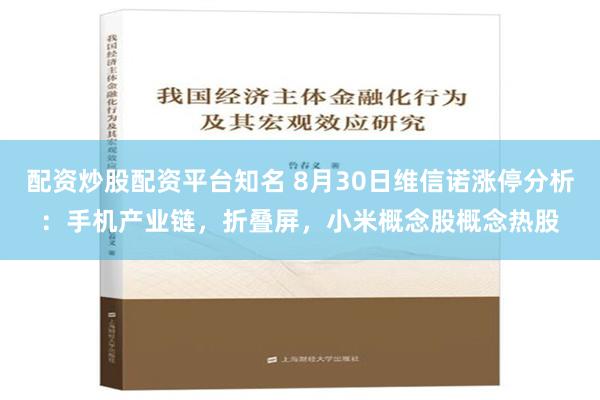 配资炒股配资平台知名 8月30日维信诺涨停分析：手机产业链，折叠屏，小米概念股概念热股